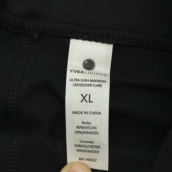 Yogalicious Madison Crossover Flare Size XL Black High Waisted Yoga Legging NWT - Picture 7 of 12
